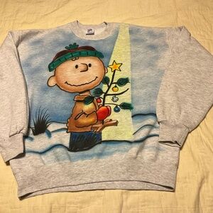 Vintage Charlie Brown Christmas Sweatshirt size Large-READ DESCRIPTION
